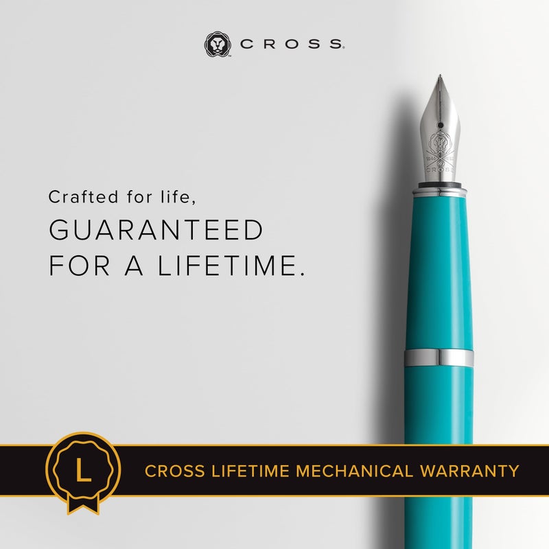 Cross Bailey Light Refillable Fountain Presented in a Everyday Gift Box - Medium Point, Black Ink, Polished Teal - Image 3